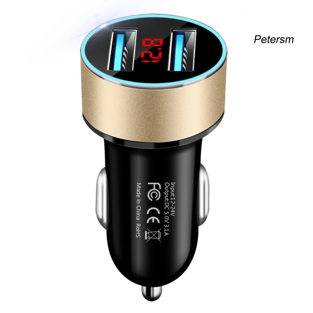 Tẩu Sạc Điện Thoại Cổng USB Kép 3.1A Tiện Dụng Cho Xe Hơi