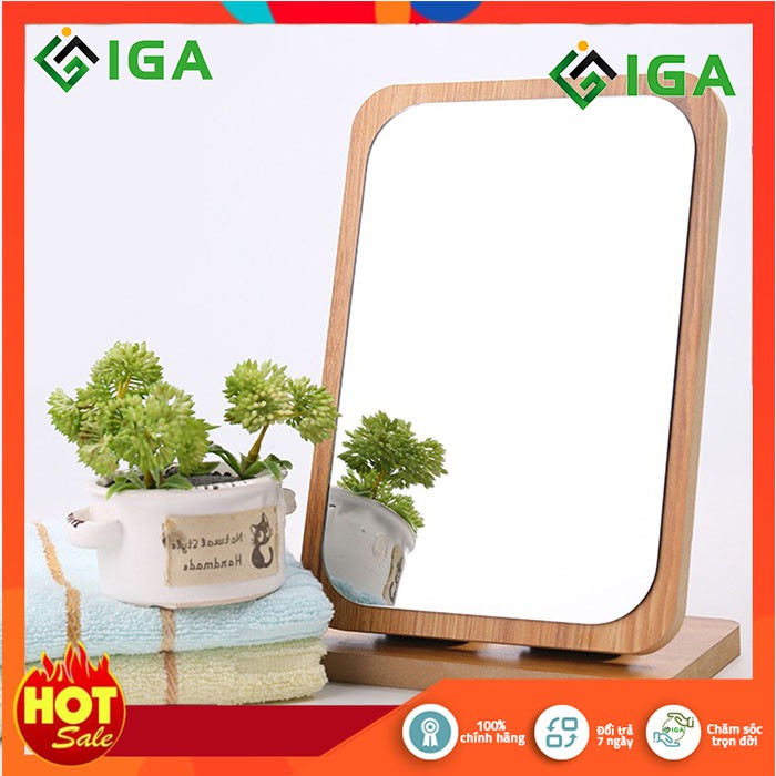 Gương Soi Trang Điểm Gỗ Để Bàn B Mirror - GP120 Thương Hiệu IGA