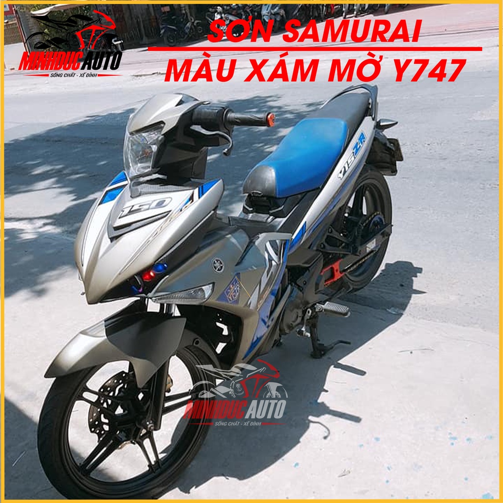 Sơn Samurai màu xám mờ Y747 chai sơn xịt chuyên dụng dành cho sơn xe máy