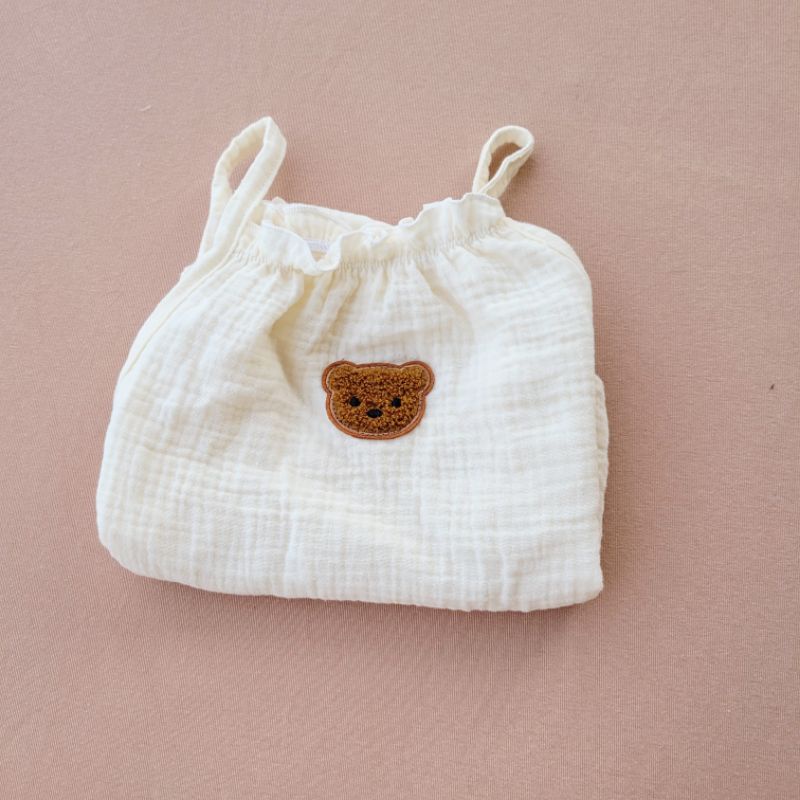 Body hai dây bé gái vải xô muslin mềm mại thoáng mát cho bé gái