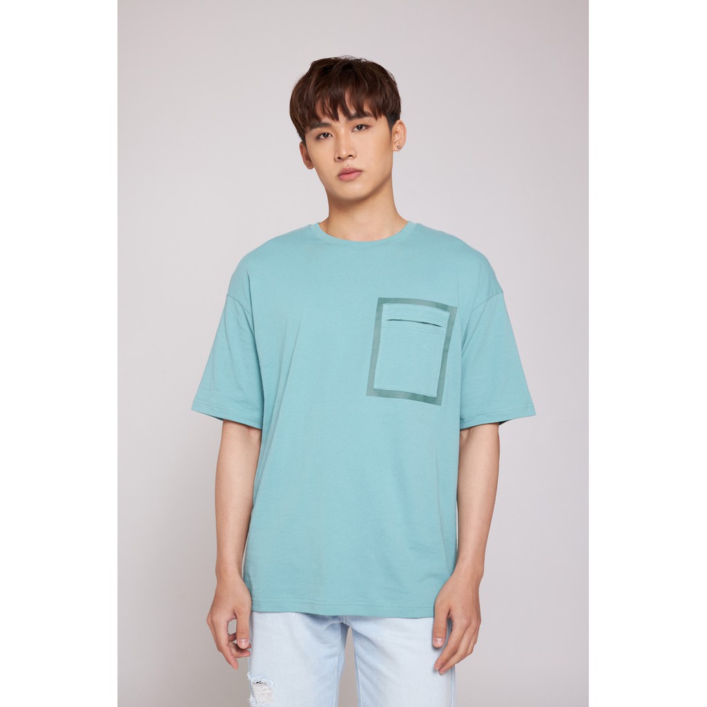 Áo Thun BOO Nam  Dáng Rộng Loose 100% Cotton Cao Cấp In Viền Túi Ngực Độc Đáo