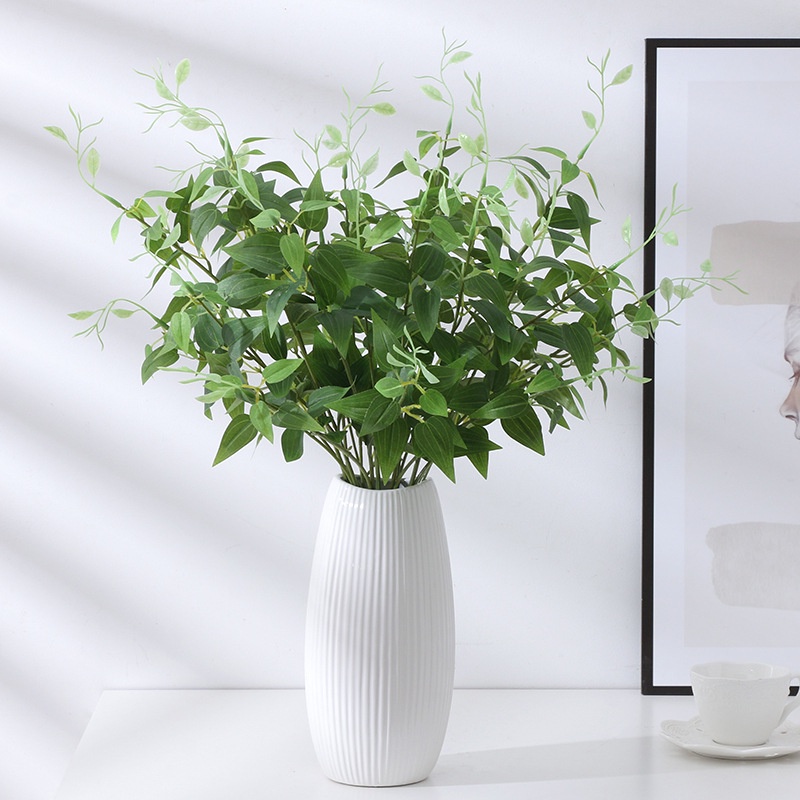 Hoa Giả - Cành bạch đàn Loại 1 Giống Thật - 1 Cành 3 Nhánh 60cm cành giả trang trí nhà cửa