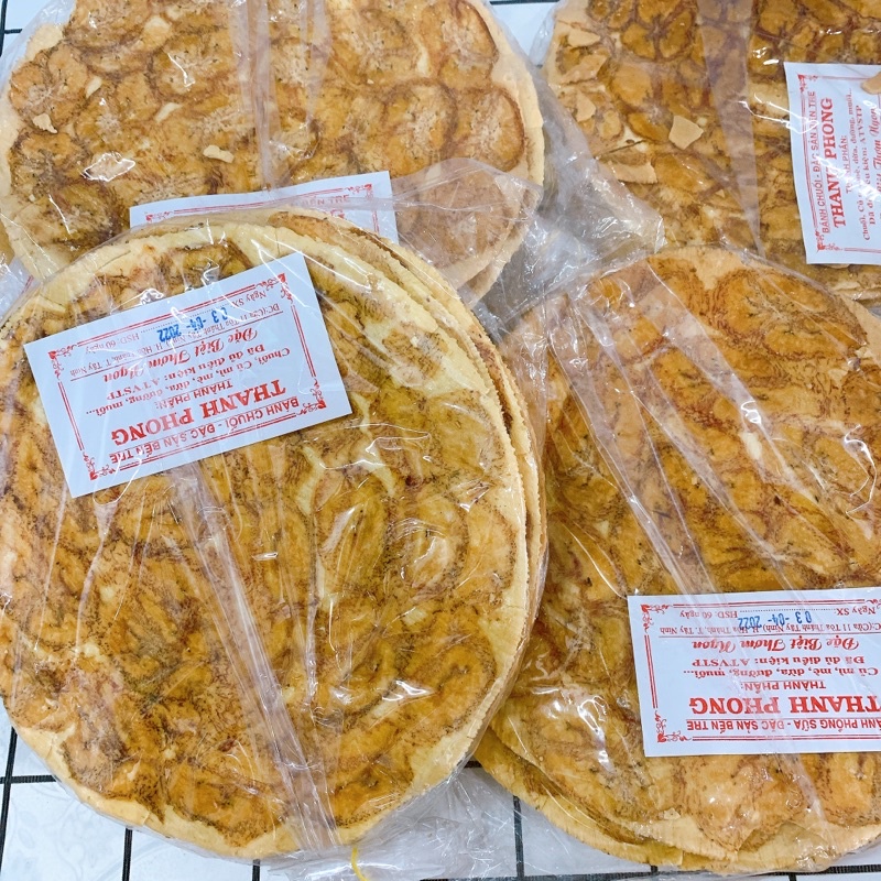 Bịch 10 Chiếc Bánh Tráng Chuối Dẻo Chuối Giòn Đặc Sản Vị Thơm Giòn Dai Dai Ăn Là Mê