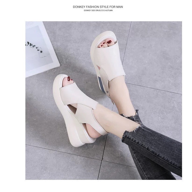 Dép sandal xuồng quai cao gót siêu xinh nhẹ đi êm chân nhẹ nhàng lịch lãm hot 2022 - vincent