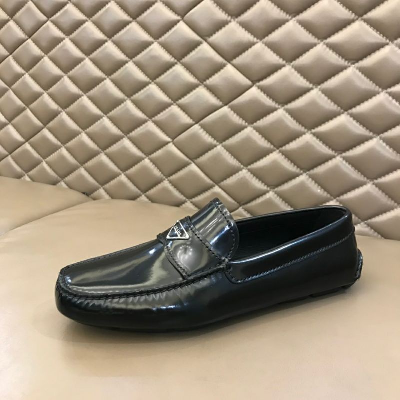 Giày lười nam da bóng Prada năng động, da bò nhập khẩu