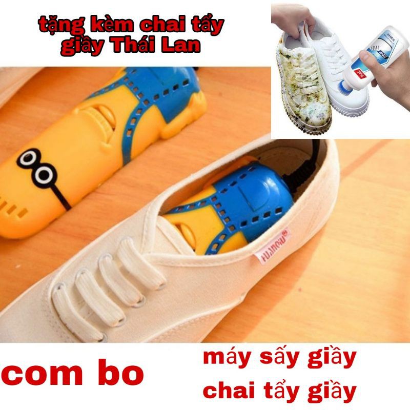 Combo máy sấy giầy kèm chai tẩy trắng giầy Thái Lan