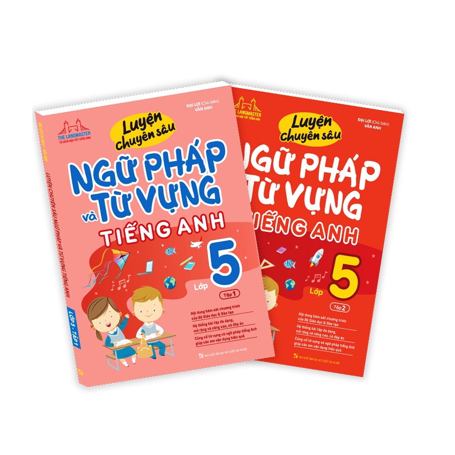 Sách - Combo Luyện chuyên sâu ngữ pháp và từ vựng tiếng anh lớp 5 (T1 +T2)