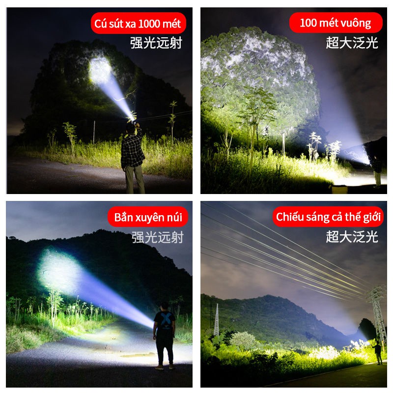 Super bright flashlight has 6 main functions and comes with side light