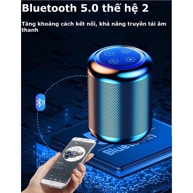 Loa nghe nhạc bluetooth mini không dây cầm tay KPL-4208 âm bass hay đèn led đổi màu