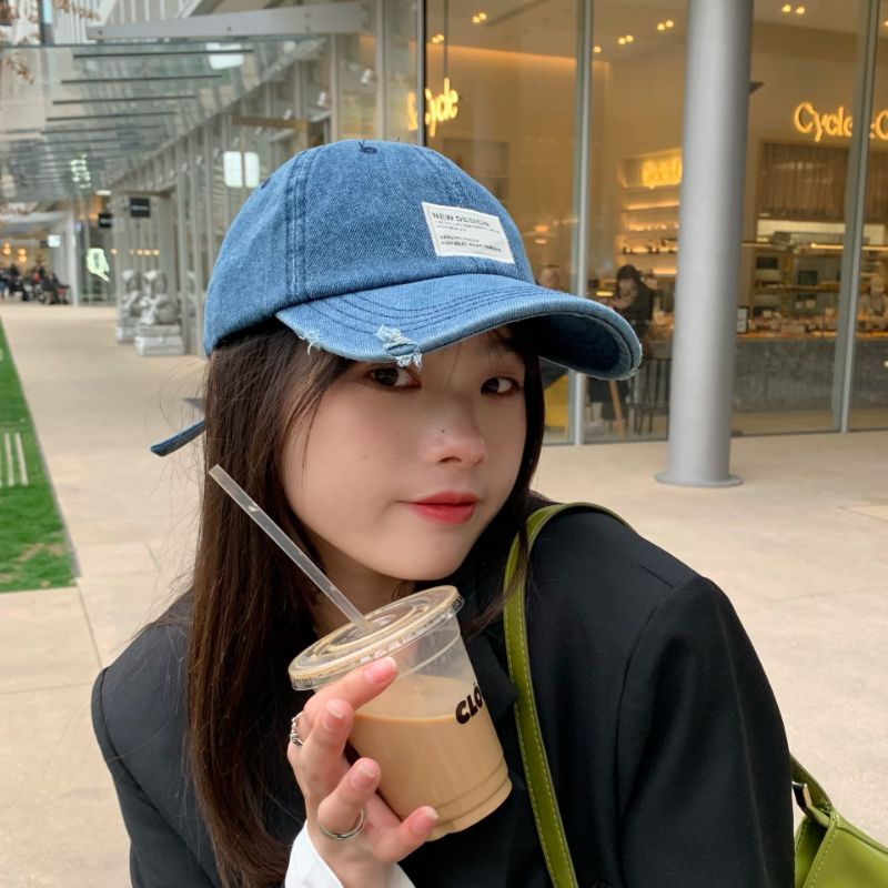Mũ Kết Mũ Lưỡi Trai Unisex Denim Xước Cá Tính