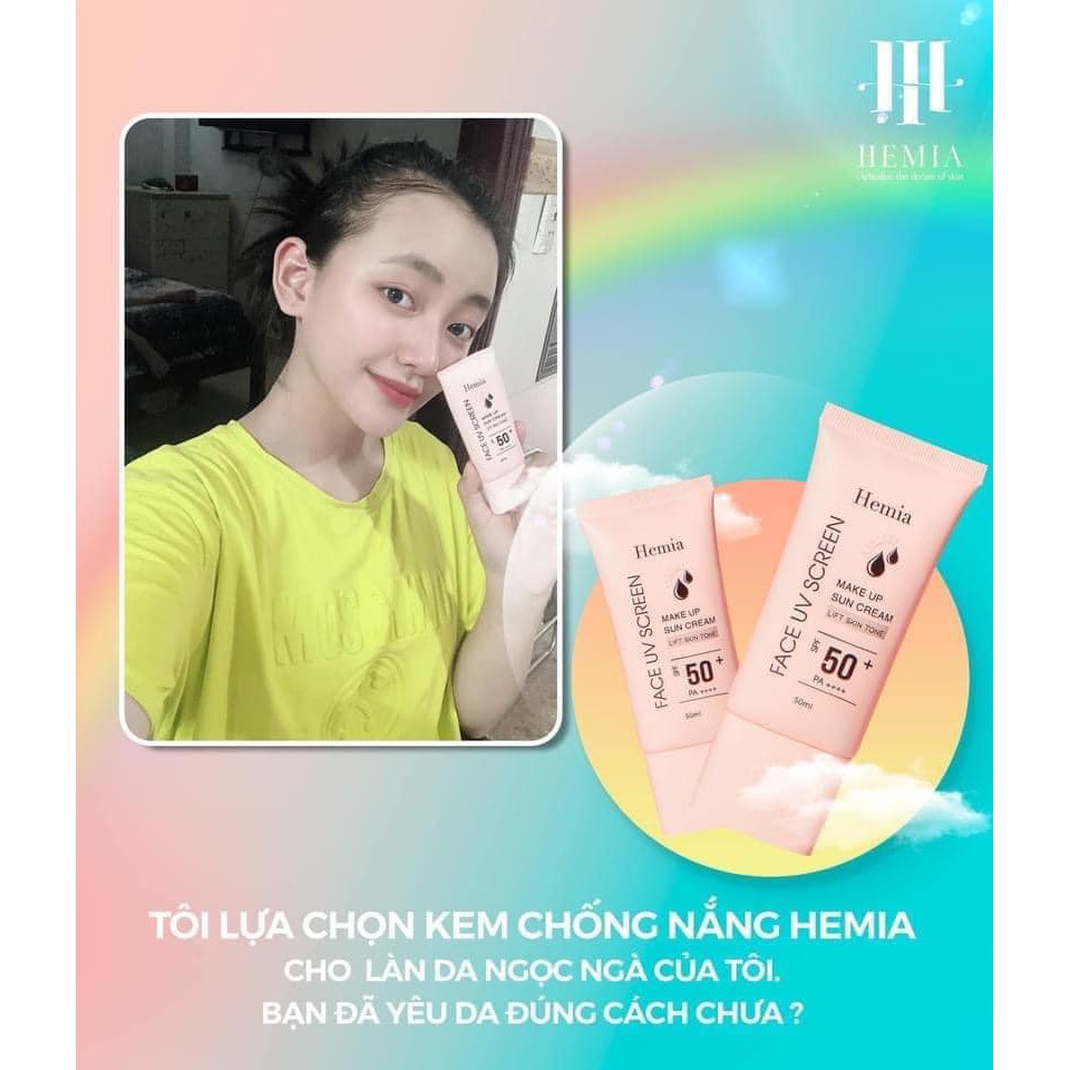 Kem chống nắng Hemia Hàn Quốc dành cho mặt Hemia MaKe Up Sun Cream Chính Hãng