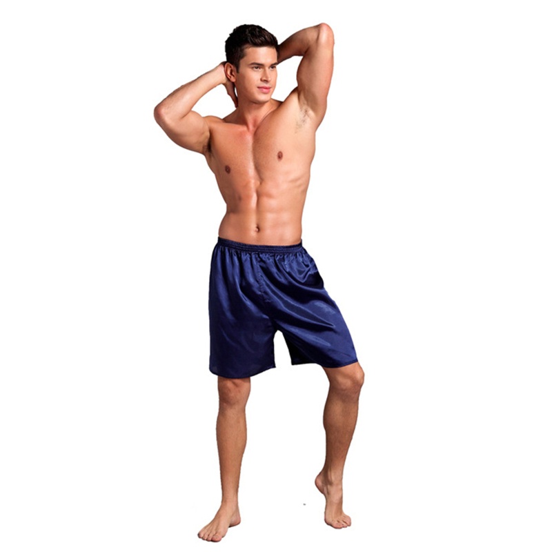 Xiangbao Quần Short Boxer Ngắn Dáng Rộng Bằng Lụa Satin Mặc Ngủ Đi Biển Mùa Hè Giản Dị Dành Cho Nam Un