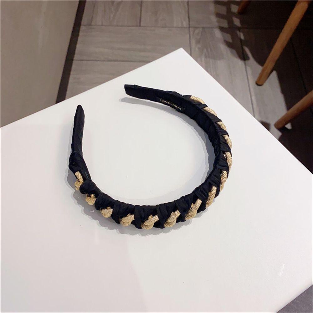 SHOUKEY Kẹp Tóc Kim Loại Màu Đen Phối Chuỗi Xích Handmade Thanh Lịch Cho Nữ