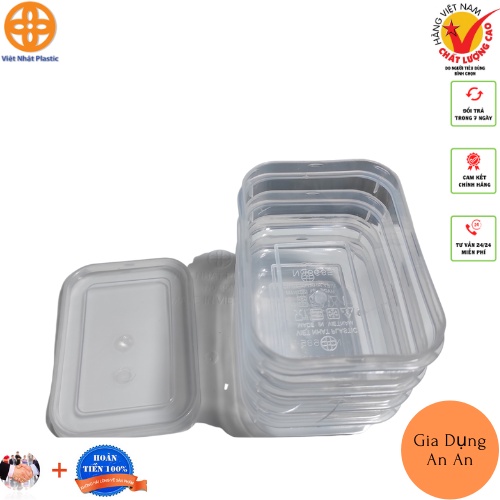 Hộp trữ đồ đông - hộp chia thức ăn dặm cho bé 100ml Việt Nhật có nắp đậy.