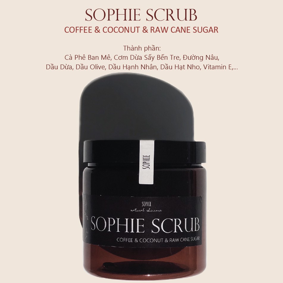 500G Tẩy Tế Bào Chết Sophie Scrub Handmade (kèm muỗng gỗ)