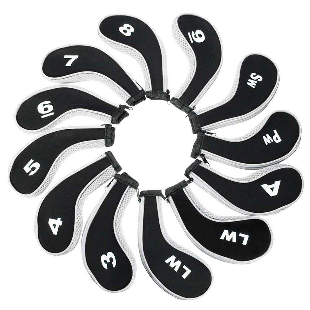 Bộ 12 Vỏ Bọc Đầu Gậy Đánh Golf Bằng Cao Su Neoprene Phối Khóa Kéo Tiện Dụng