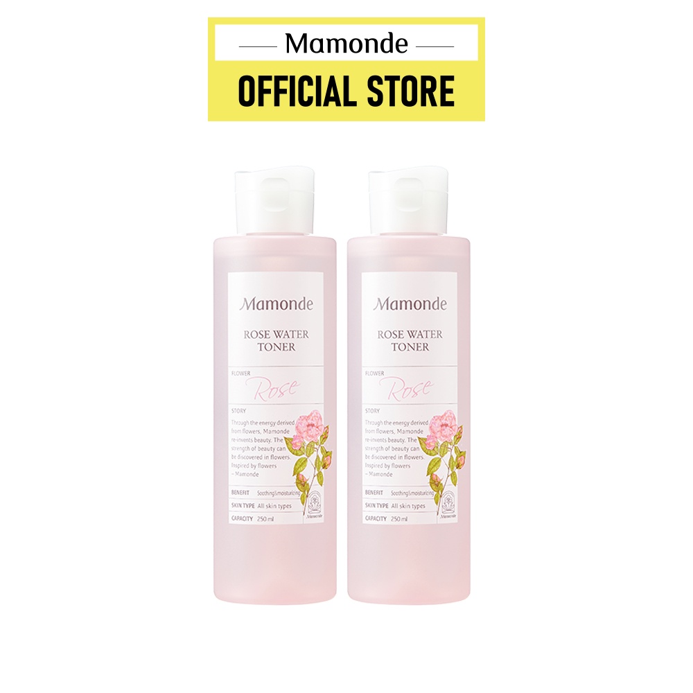 Bộ Đôi Nước cân bằng hoa hồng cung cấp độ ẩm Mamonde Rose Water Toner 250ml x 2