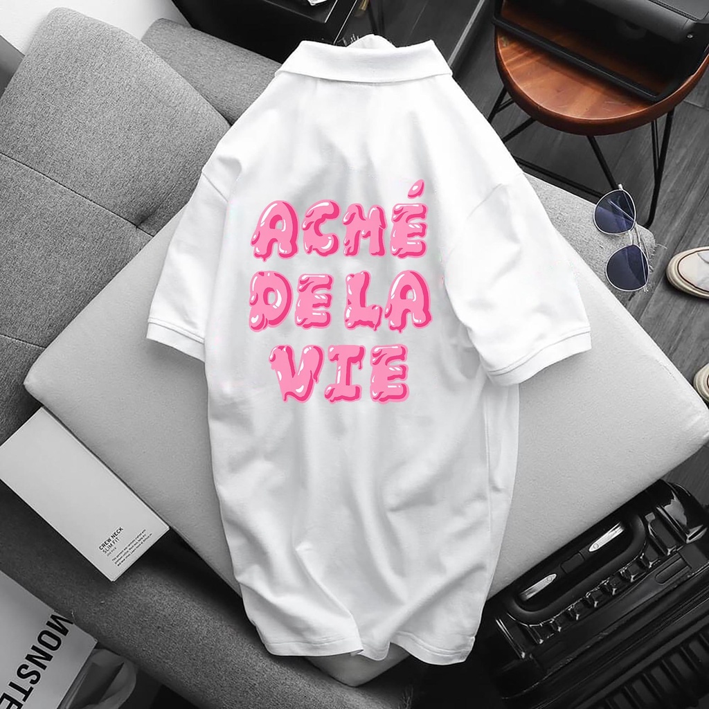 Áo POLO ADLV, chất Thun Cá Sấu Poly Thái, full size Nam Nữ, Áo có cổ trắng đen, cổ trụ Form chuẩn, KKimShop