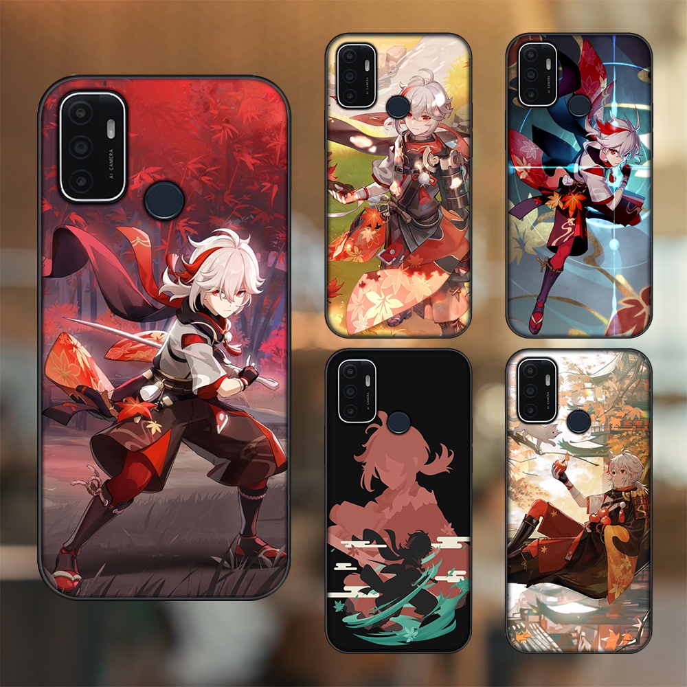 Ốp lưng Oppo A53 viền đen in hình Kazuha Genshin Impact