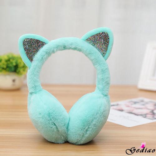 Chụp tai giữ ấm mùa đông ấm áp có tai mèo dễ thương cho nữ/trẻ em