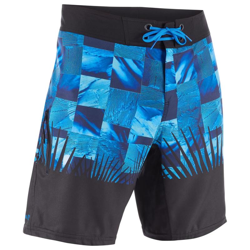 Quần short lướt ván tiêu chuẩn Decathlon OLAIAN 500 - Xanh dương Tropicsquare size 2XL