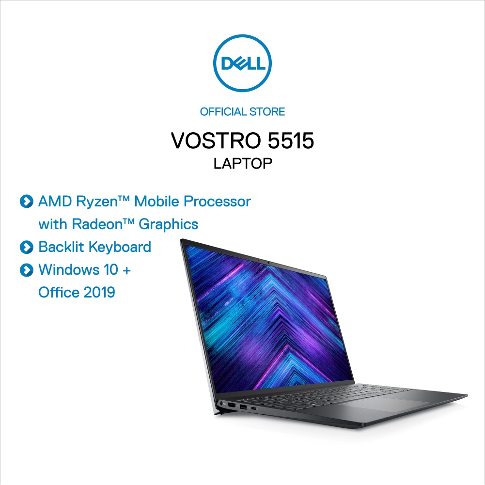 [Mã ELMALL7 giảm 7% đơn 5TR] Laptop Dell VOS15 5515 AMD R5-5500U,8GD4,512SSD,15.6&quot;FHD,W10SL,OfficeHS2019 (K4Y9X1)