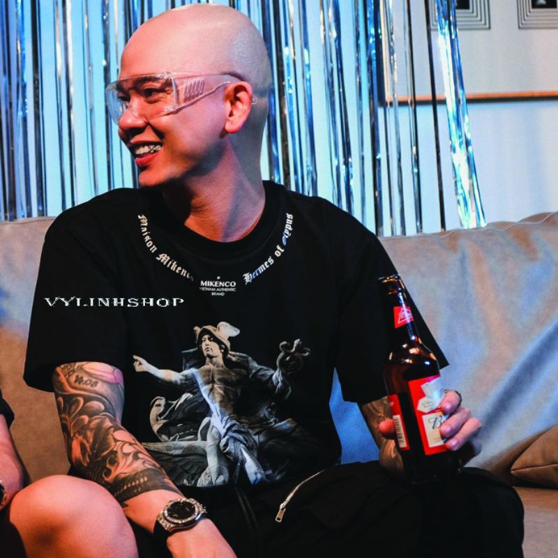 Áo thun nam 🔥VYLINHSHOP 🔥 áo phông cotton co giãn nhẹ mát hút mồ hôi hình tượng đá form rộng unisex màu đen