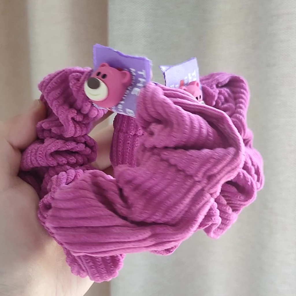 (0429) Chun Buộc Tóc Scrunchies Hoạ Tiết Gấu Dễ Thương