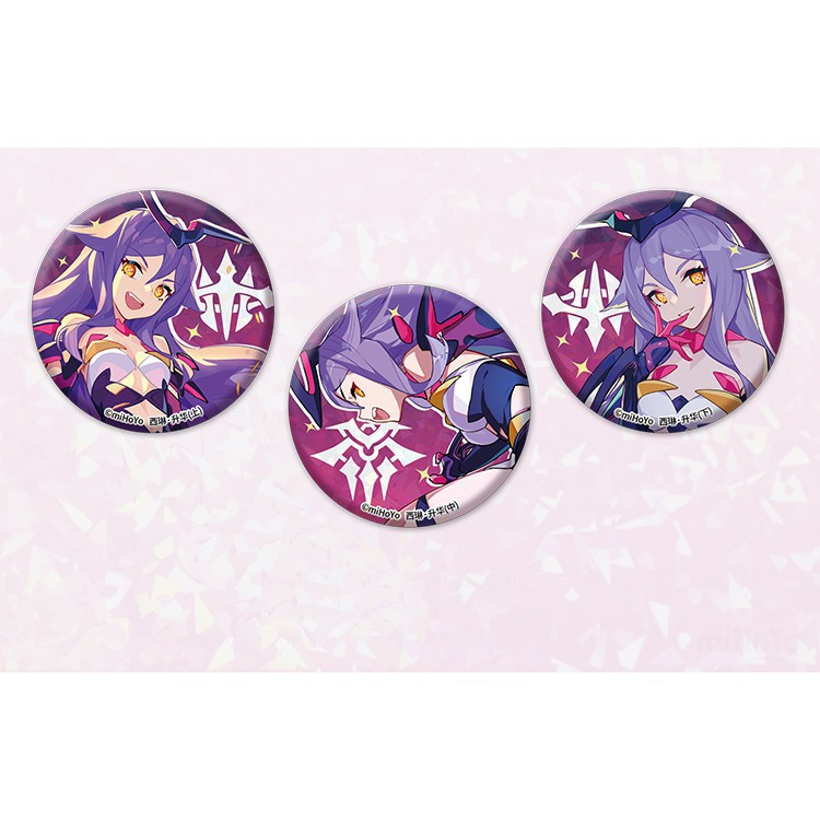 Huy hiệu cài áo IN HÌNH Honkai Impact chibi dễ thương xinh xắn mẫu 4