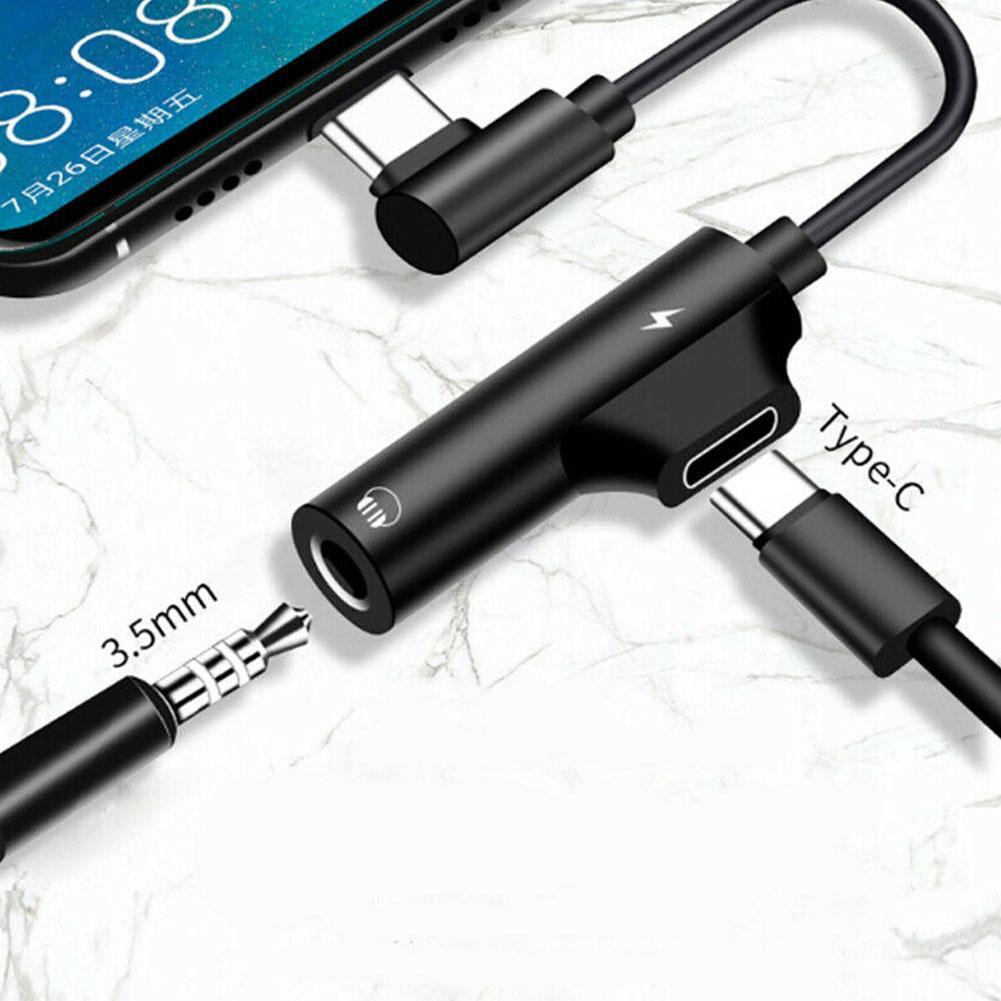 Multifunctional Two-In-One Type-C Headset Adapter Cable Charging Listening To Music and Music