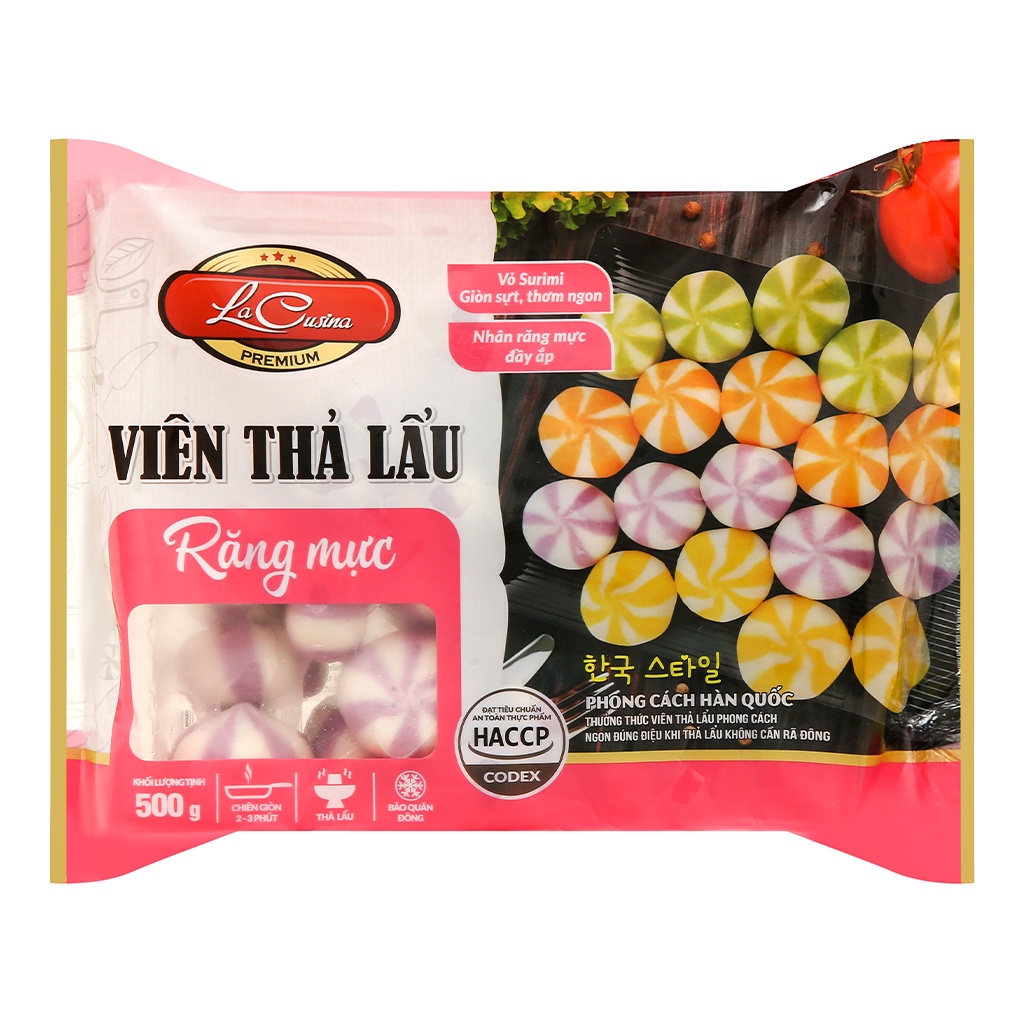 [HCM] Viên Thả Lẩu Bánh Bao Răng Mực Lacusina 500gram | BigBuy360 - bigbuy360.vn