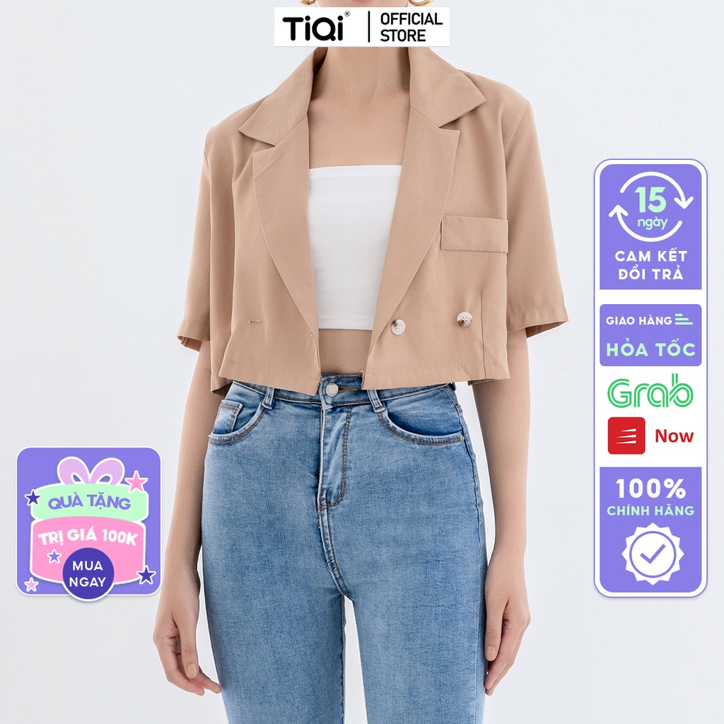 Áo khoác Blazer nữ tay ngắn dáng croptop phong cách trẻ trung ,nhiều màu TiQi Jeans A164 | BigBuy360 - bigbuy360.vn