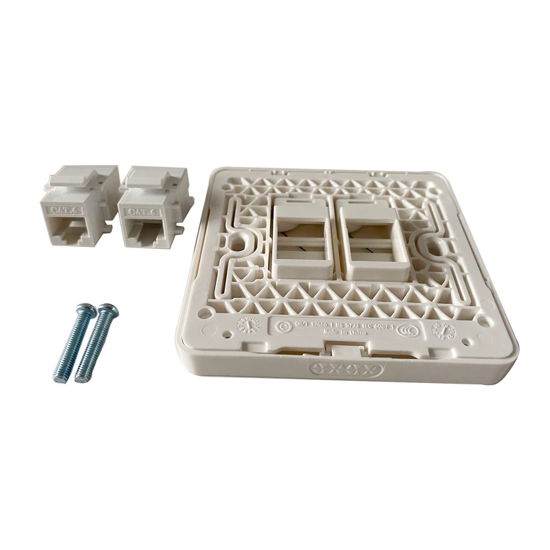 Ổ Cắm Điện Gắn Tường RJ45 CAT6 2 Cổng Chuyên Dụng