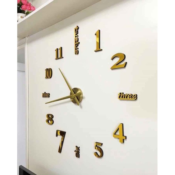Đồng hồ dán tường 3D loại Lớn Ndplus-3rzJU1 