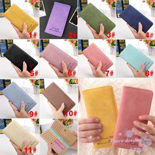 ✓FD New Fashion Vintage Women Purse Female Slim Long Wallet Card Holder Bag Matte Leather Wallets