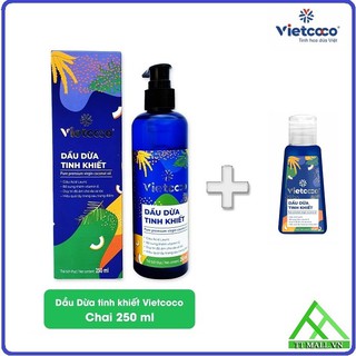 Combo Dầu Dừa Tinh Khiết Vietcoco 250ml & Dầu Dừa Tinh Khiết 50ml