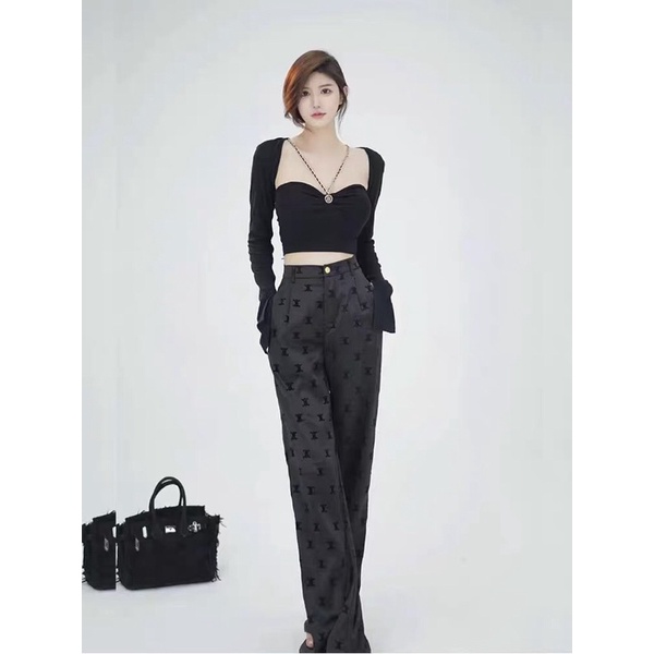 Sét áo 2 dây xích kèm áo croptop tay dài sexy A1991