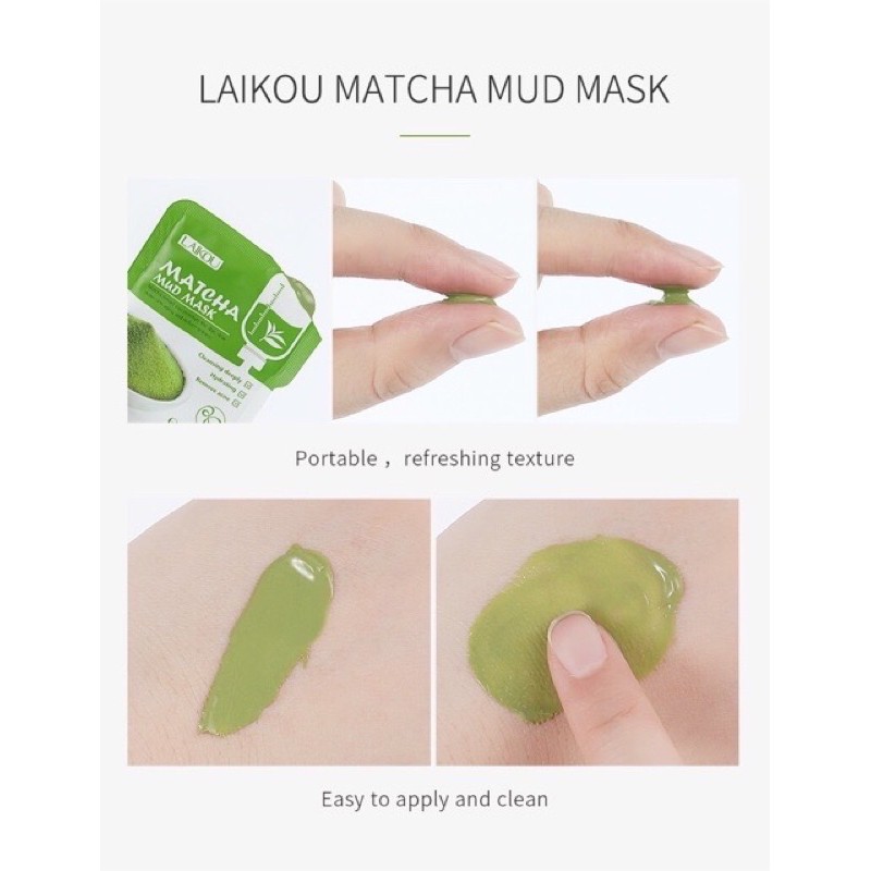 [RẺ VÔ ĐỊCH] FREESHIP Gói mini matcha mud mask tinh chất trà xanh giảm mụn, cân bằng da, kiểm soát dầu, trắng sáng da