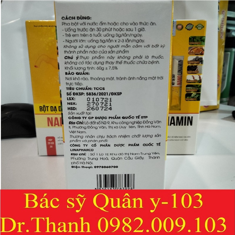 BỘT DẠ DÀY NANO LINAMIN - HỖ TRỢ GIẢM ACID DỊCH VỊ