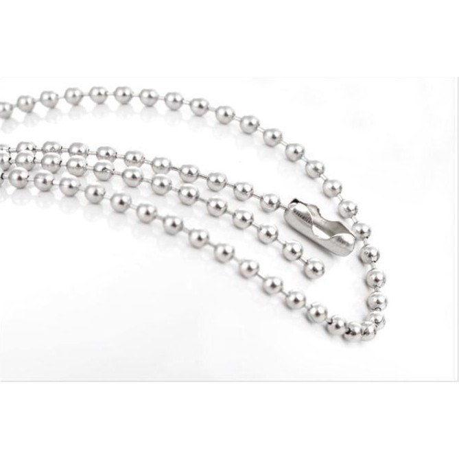 Dây chuyền bi inox D01 cỡ 2mm - 60cm dài tròng đầu không đen không rỉ vĩnh viễn.