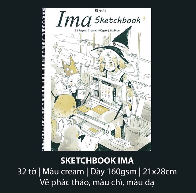 [ MẪU MỚI 2020 ] Nabii Ima Sketchbook giấy vẽ chuyên dụng