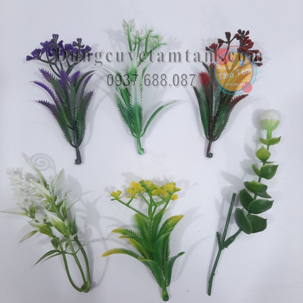 [ TÂM TÂM ]-Cây Cỏ điểm trang trí, Cây Cỏ nhựa trang trí tiểu cảnh 1 bịch 3-4-5 bông tùy loại-Mô hình