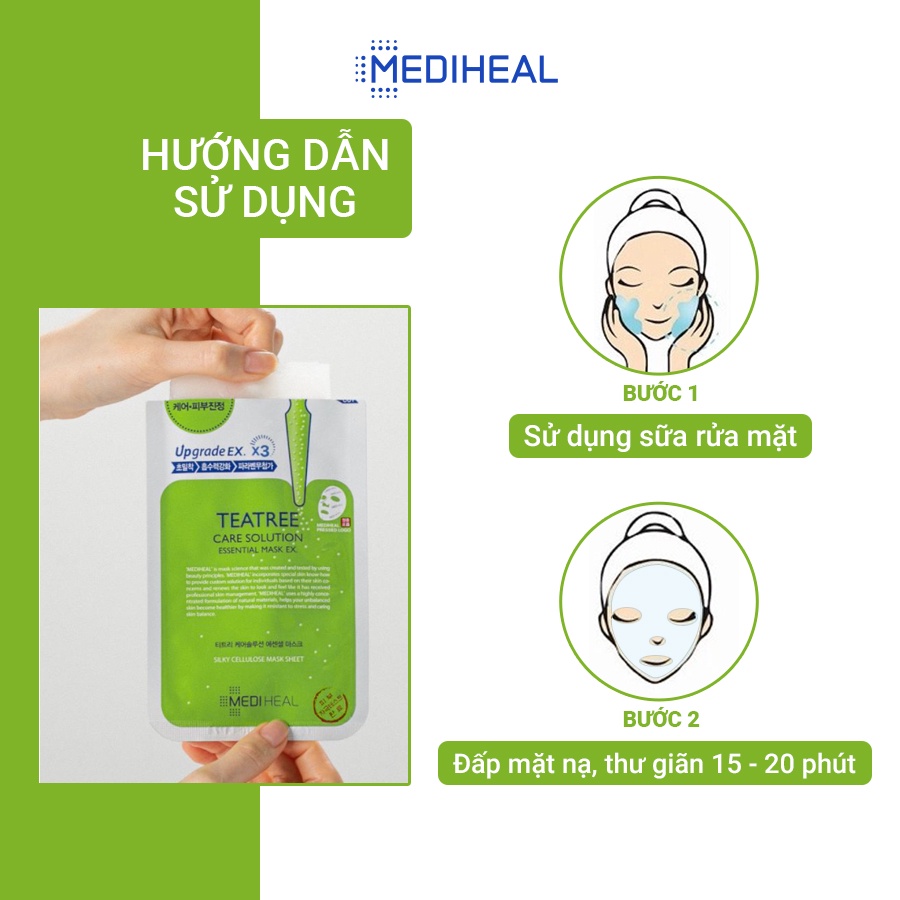 Mặt Nạ Tinh Chất Tràm Trà Ngăn Ngừa Mụn Mediheal Tea tree Care Solution Essential Mask Ex 24ml [K1]