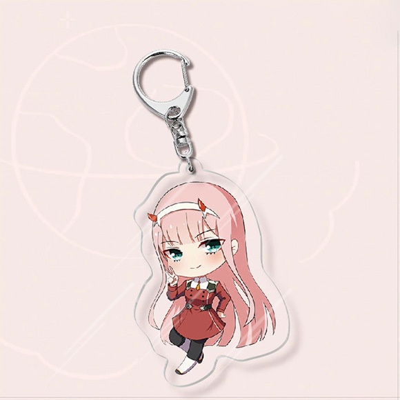( Mica trong acrylic ) Móc khóa IN HÌNH Zero Two Darling in the Franxx xinh xắn anime chibi quà tặng độc đáo