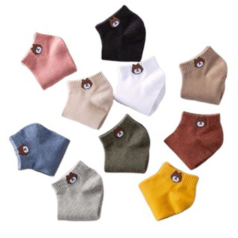 1 Đôi Tất cotton In Hình Gấu Hoạt Hình Xinh Xắn Cho Nữ