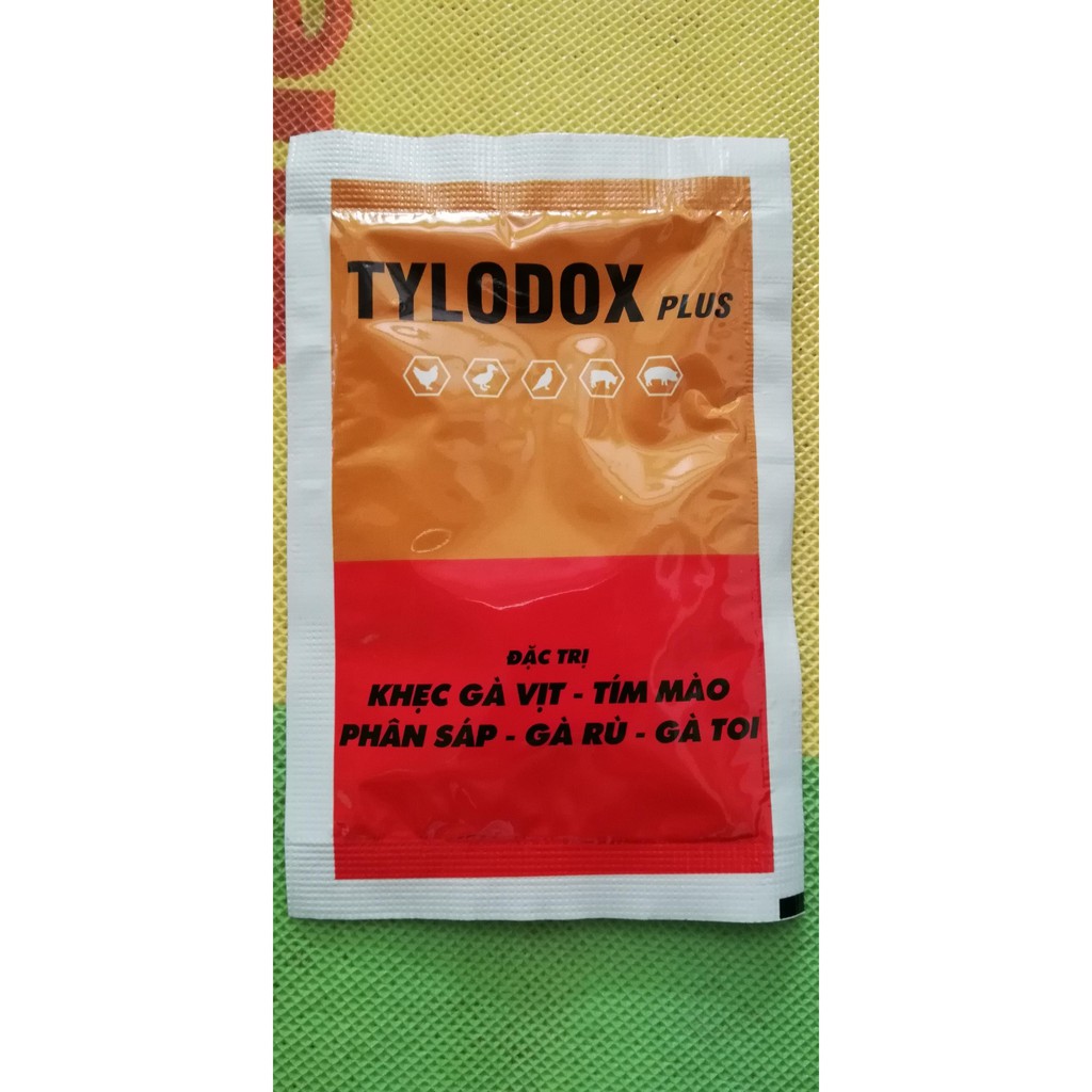 2 gói TYLODOX Plus 10g Đặc trị khẹc gà vịt, tím mào, phân sáp, gà rù, gà toi dung tốt cho gà chọi, gà đá, chim cảnh