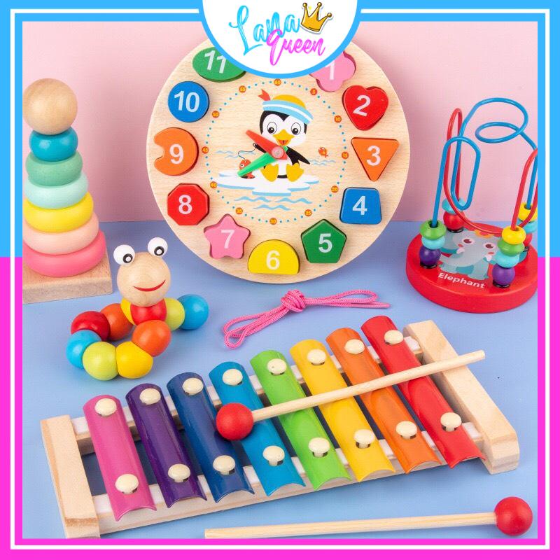Đồ Chơi Xếp Hình Bằng Gỗ Combo 6 Món - Lana Queen