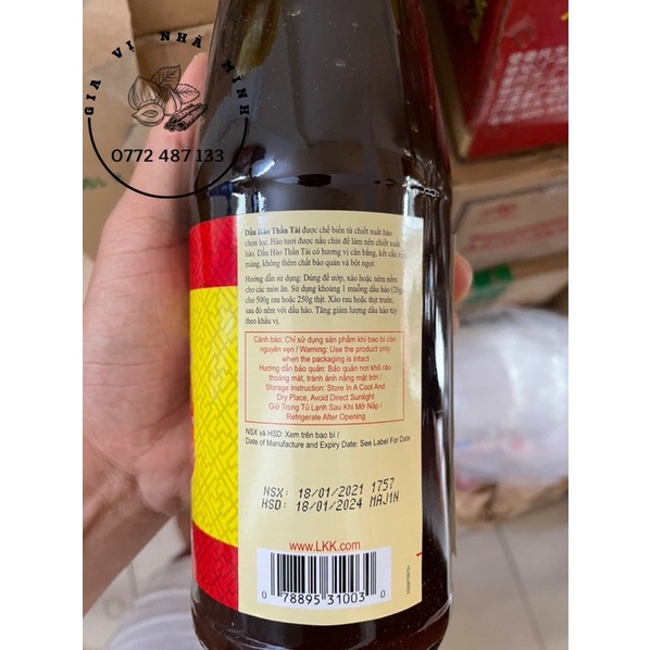 DẦU HÀO THẦN TÀI LEE KUM KEE-CHOY SUN OYSTER SAUCE HONGKONG 907G