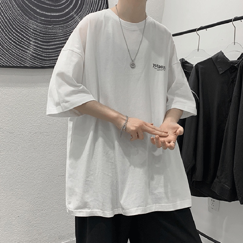 Áo Thun Dáng Rộng In Họa Tiết Hoạt Hình Phong Cách Hàn Quốc Thời Trang Mùa Hè Cho Nam / M-8XL