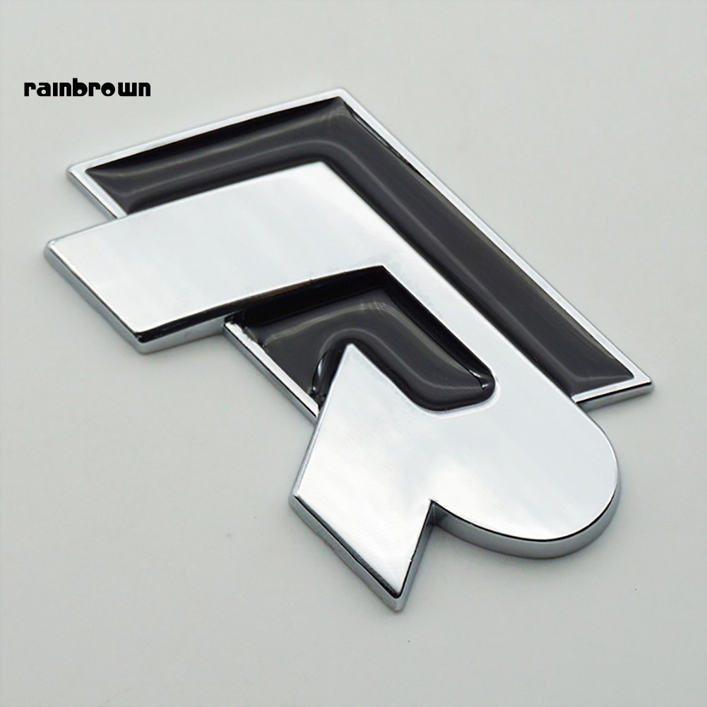 Sticker hình logo chữ R 3D bằng kim loại trang trí xe hơi VW